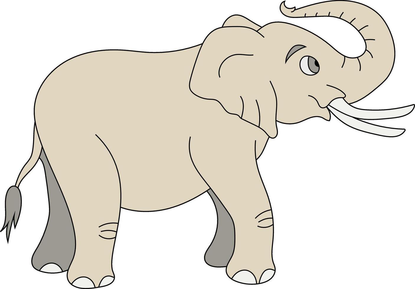 vistoso elefante clipart. garabatear animales clipart. dibujos animados salvaje animales clipart para amantes de fauna silvestre vector