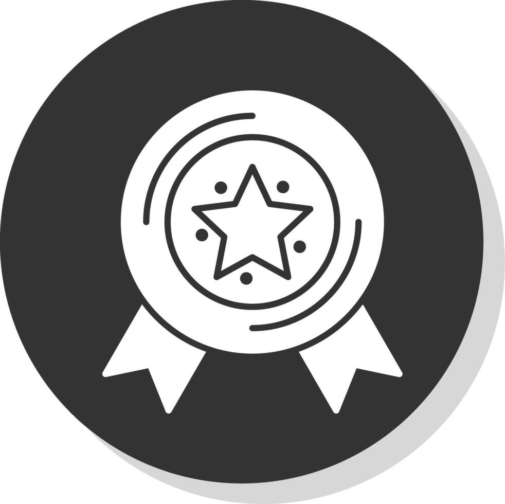 Medal Glyph Grey Circle Icon vector