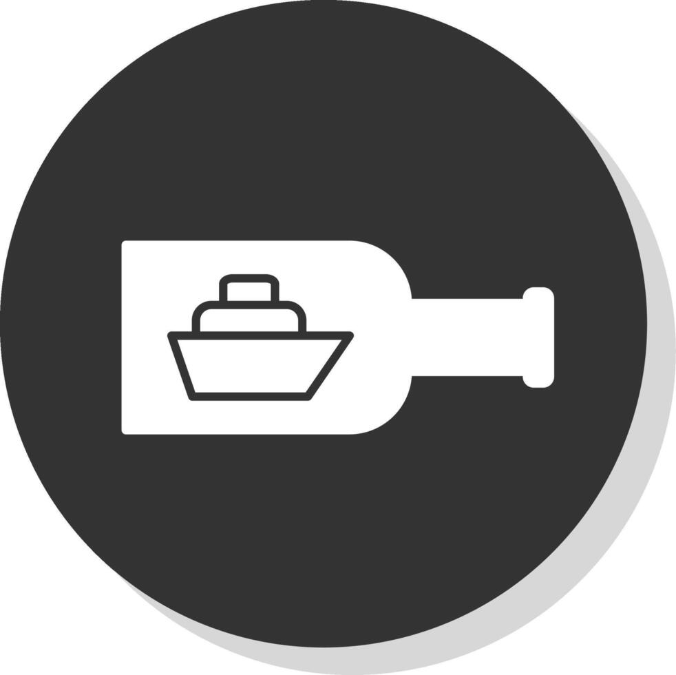 Ship In A Bottle Glyph Grey Circle Icon vector