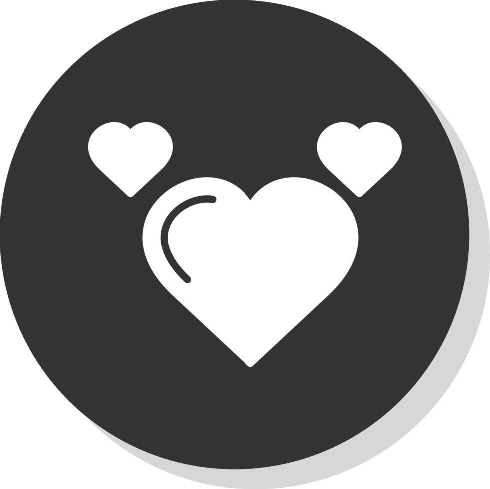 Heart Glyph Grey Circle Icon vector