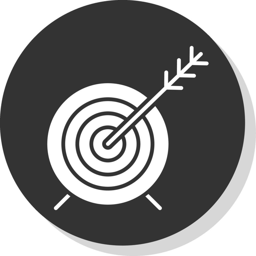 Target Glyph Grey Circle Icon vector