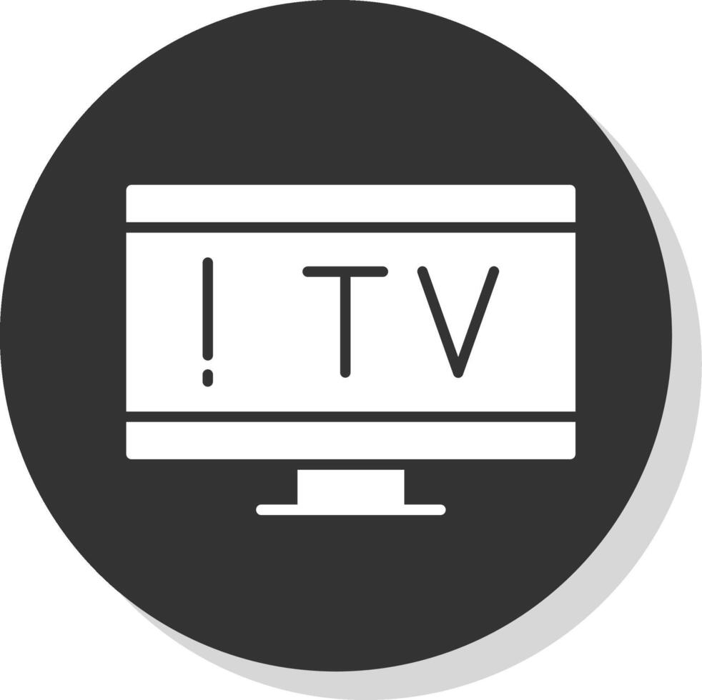 Tv Glyph Grey Circle Icon vector