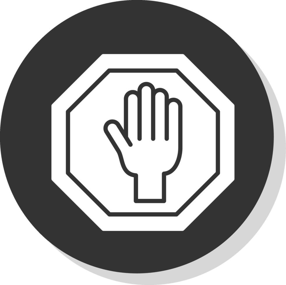 Stop Glyph Grey Circle Icon vector