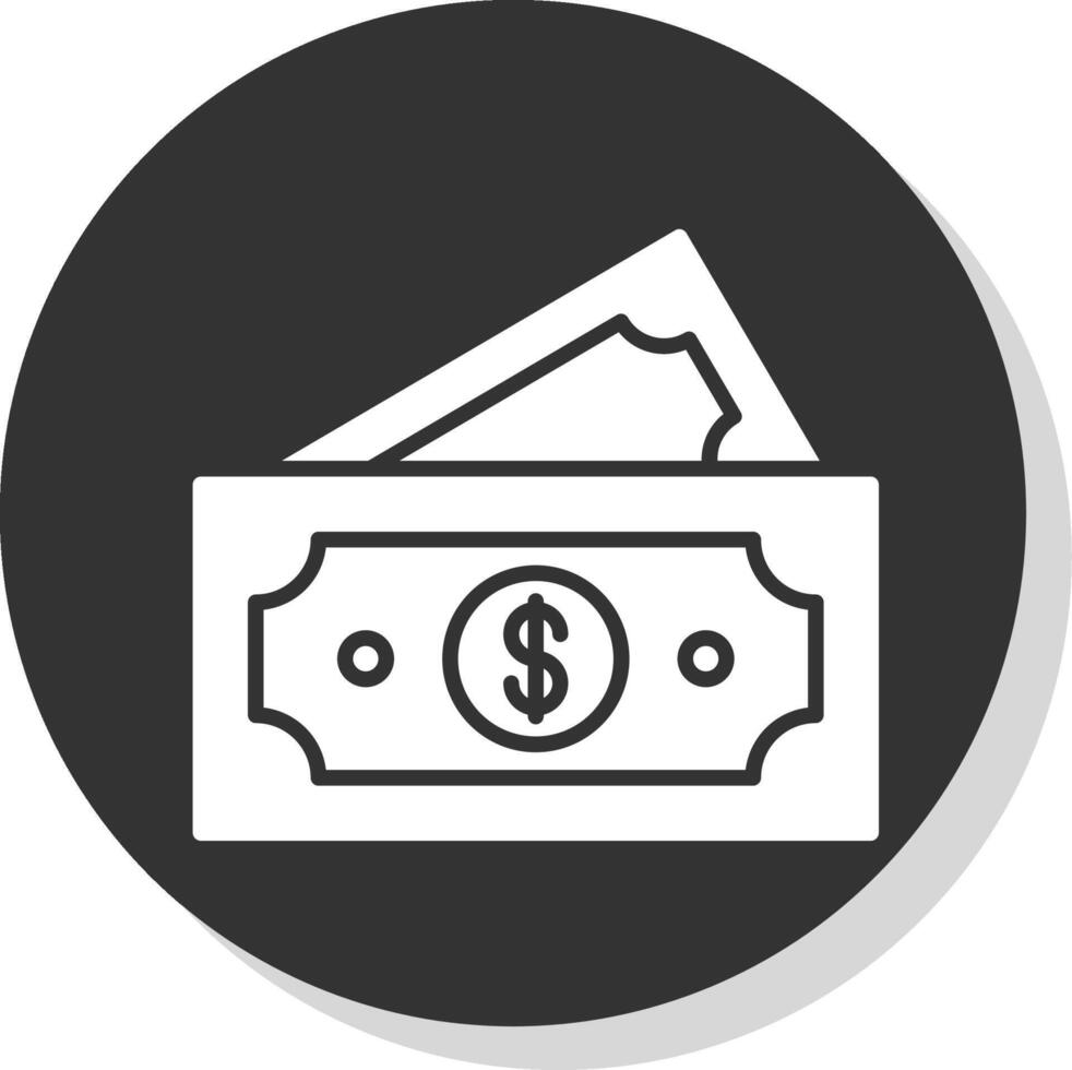 Paper Currencies Glyph Grey Circle Icon vector