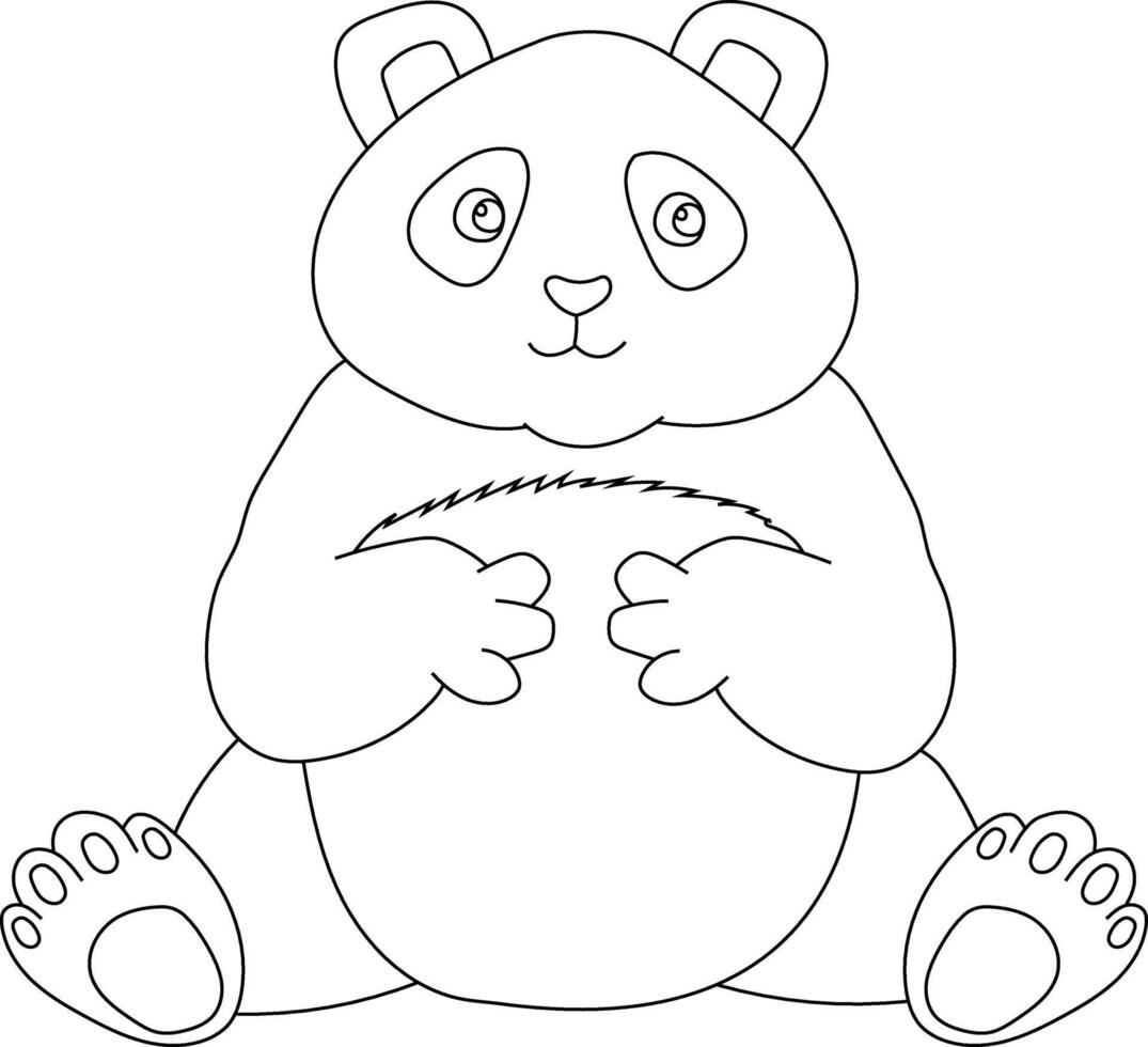 contorno panda clipart. garabatear animales clipart. dibujos animados salvaje animales clipart para amantes de fauna silvestre vector