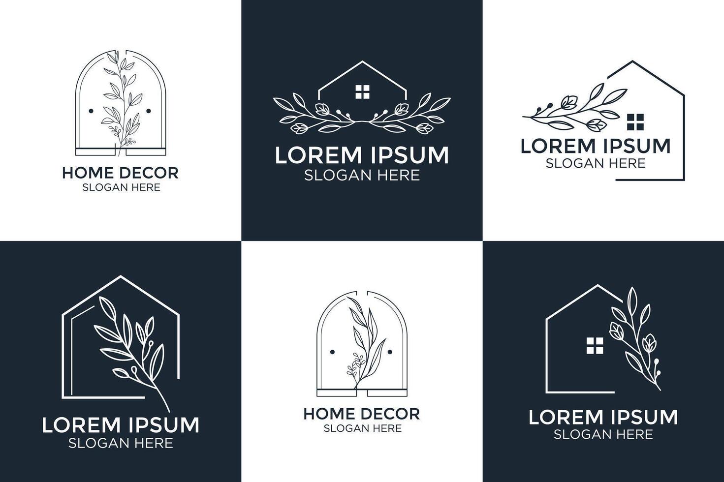 collection of housing decoration logos vector