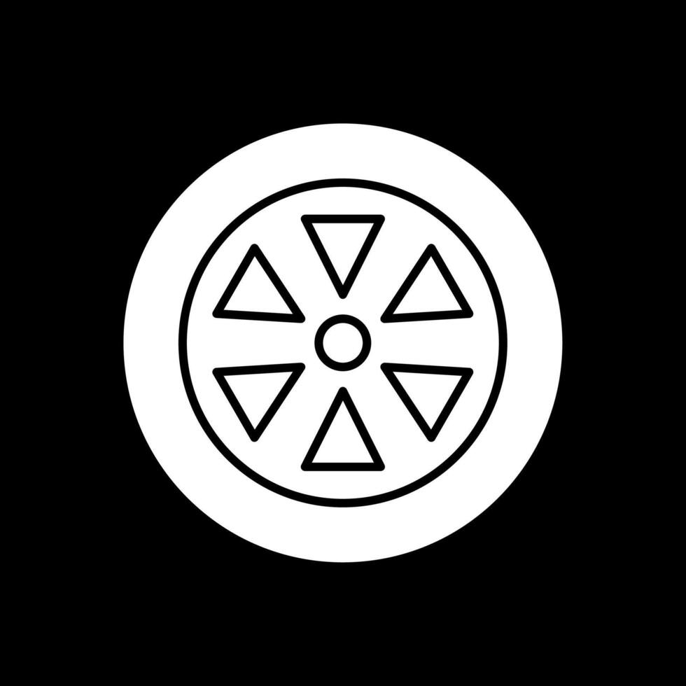 Wheel Glyph Inverted Icon vector