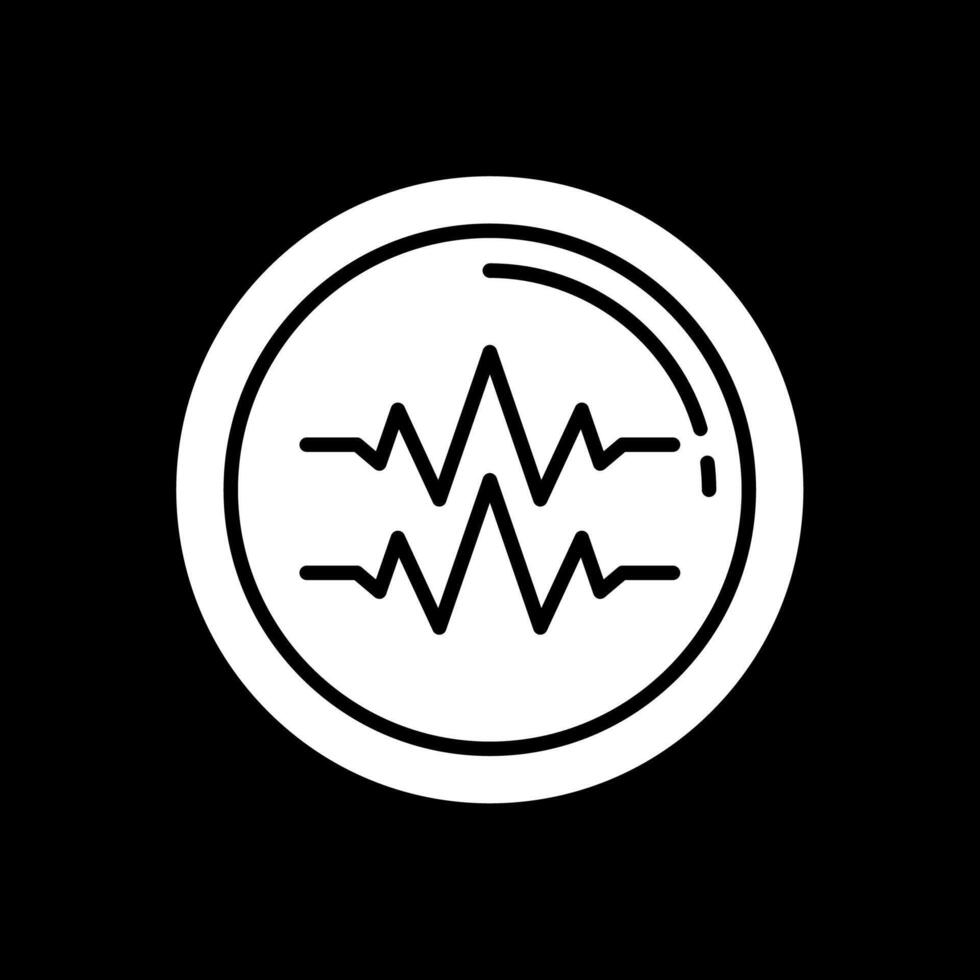 Sound Beats Glyph Inverted Icon vector