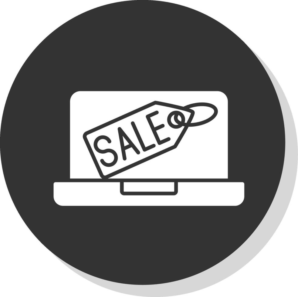 Laptop Glyph Grey Circle Icon vector