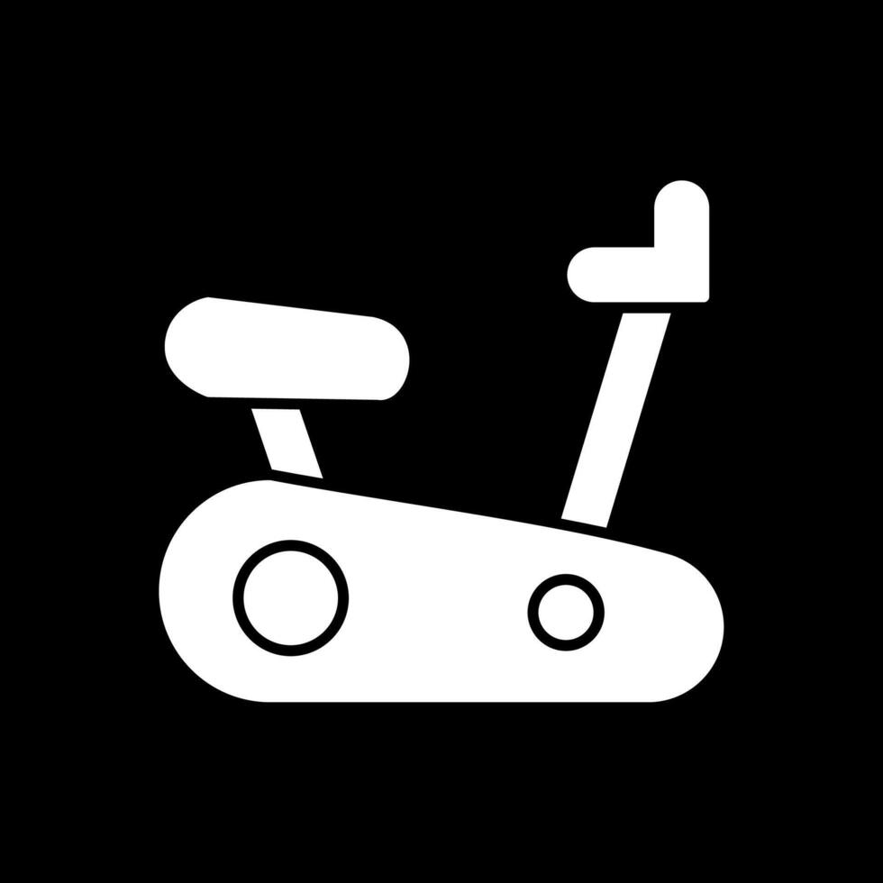 Exercising Bike Glyph Inverted Icon vector