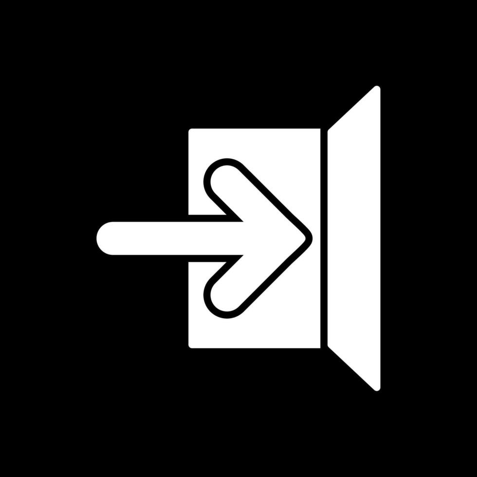 Sign In Glyph Inverted Icon vector