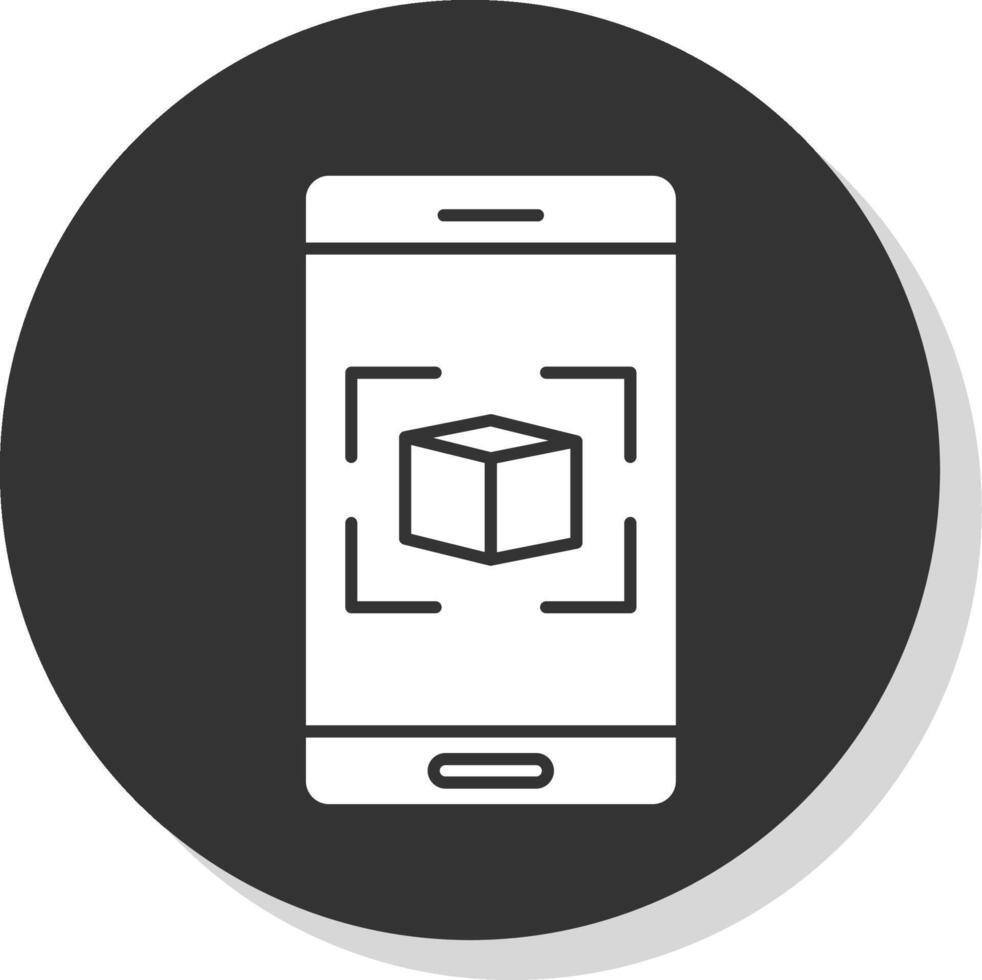 Augmented Reality Glyph Grey Circle Icon vector