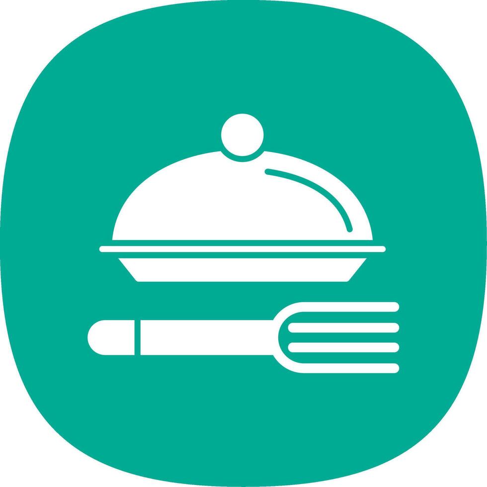 Meal Glyph Curve Icon vector