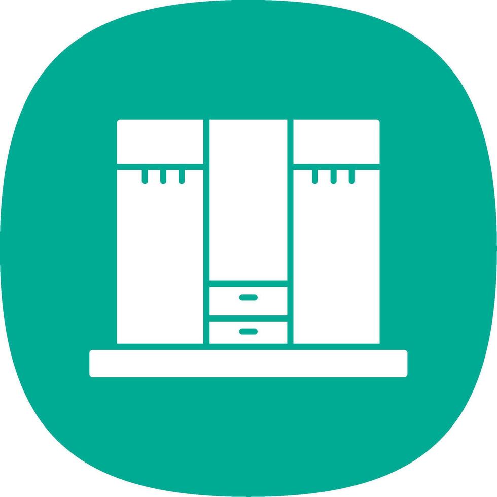 Closet Glyph Curve Icon vector