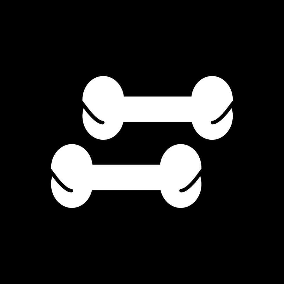 Bone Glyph Inverted Icon vector