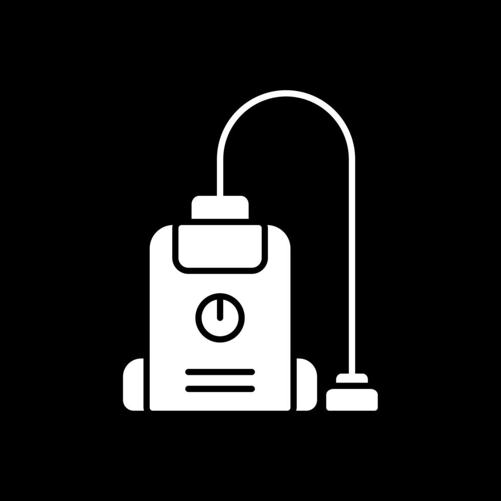 Vacuum Cleaner Glyph Inverted Icon vector