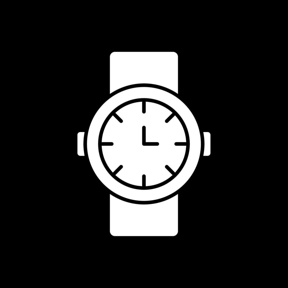 Watch Glyph Inverted Icon vector