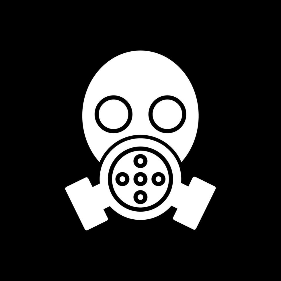 Gas Mask Glyph Inverted Icon vector