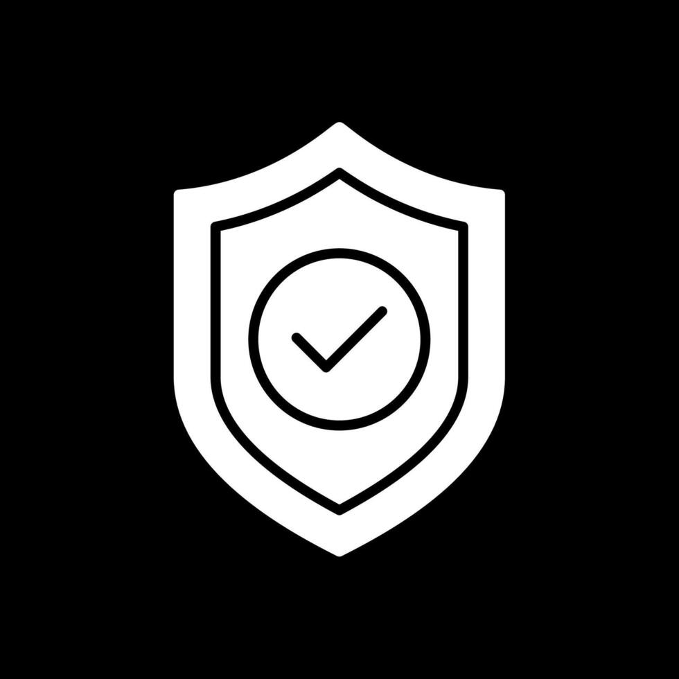 Protection Glyph Inverted Icon vector