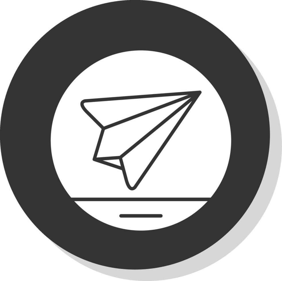 Paper Plane Glyph Grey Circle Icon vector
