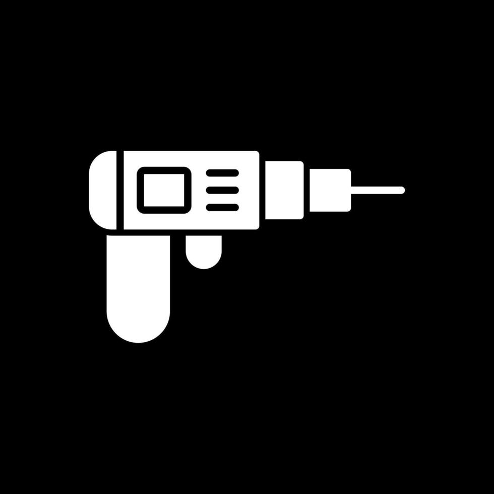 Drilling Machine Glyph Inverted Icon vector