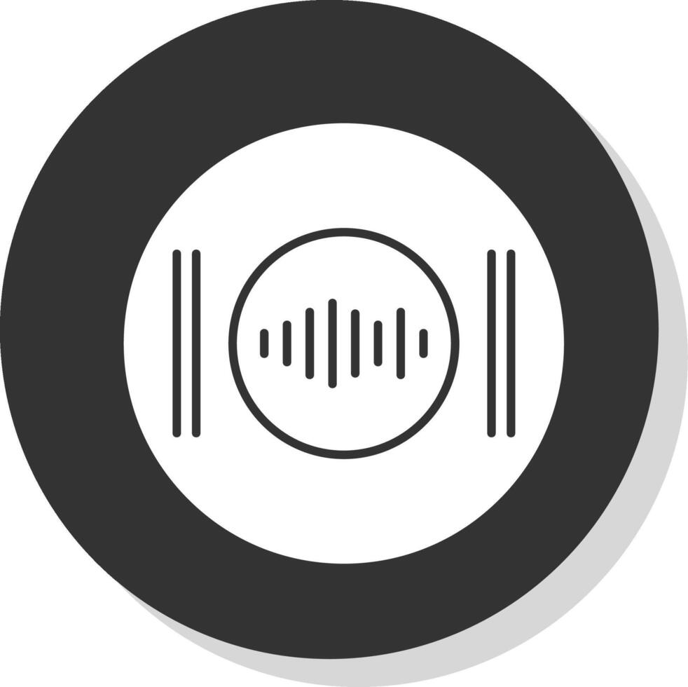 Recording Glyph Grey Circle Icon vector