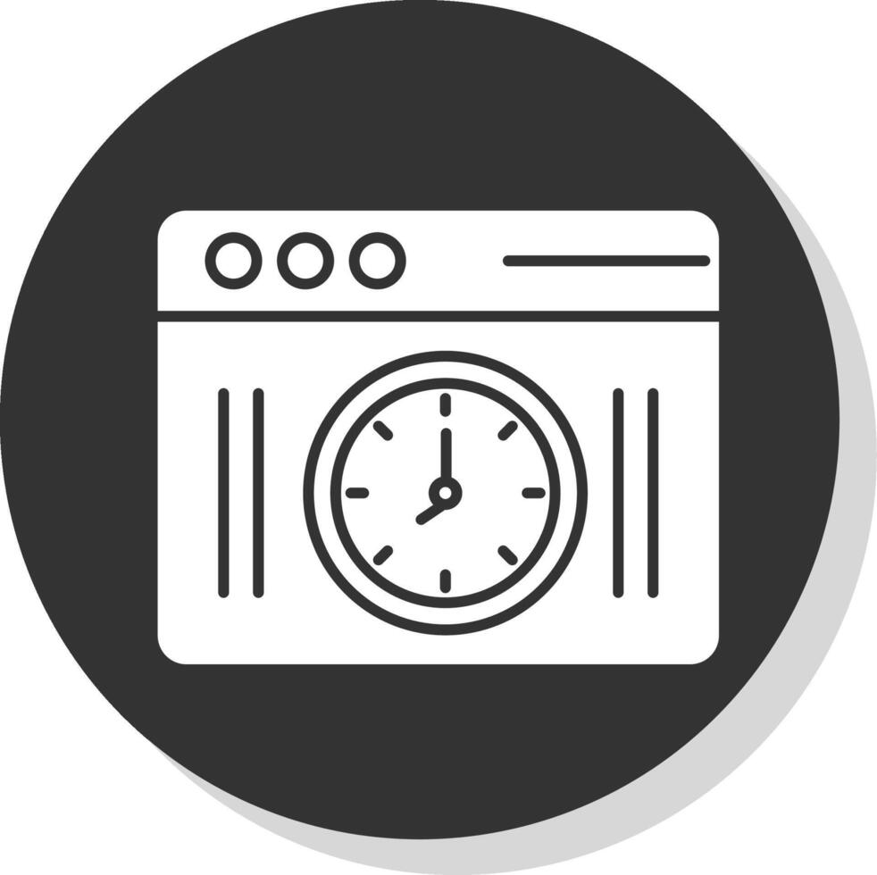 Clock Glyph Grey Circle Icon vector