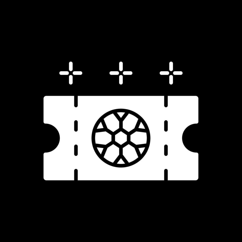 Football Ticket Glyph Inverted Icon vector