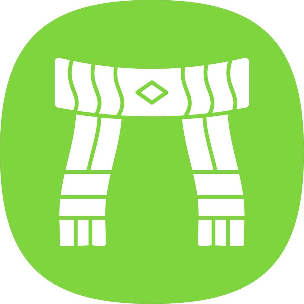 Scarf Glyph Curve Icon vector