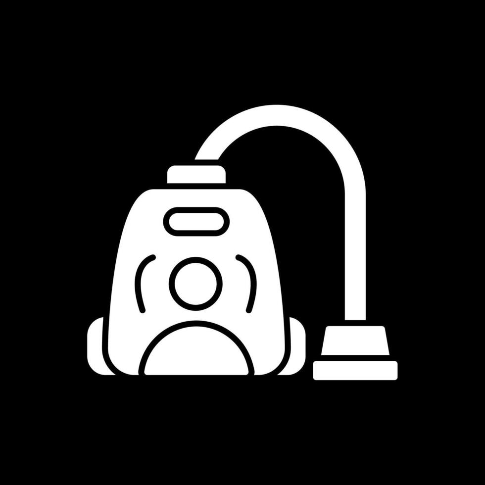 Vacuum Cleaner Glyph Inverted Icon vector