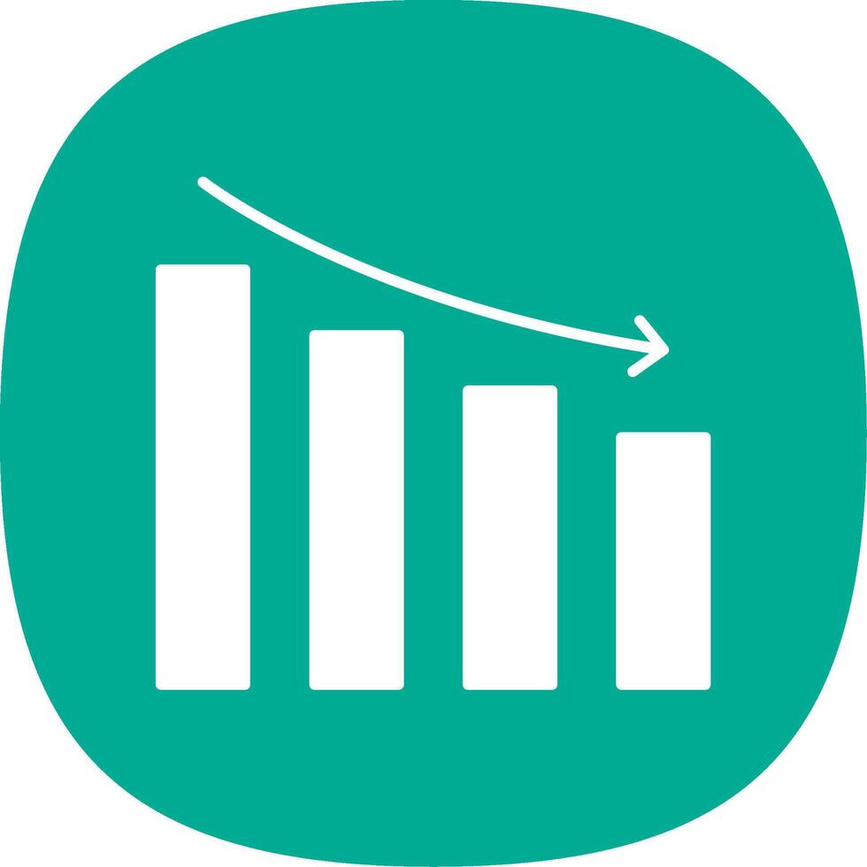 Reputation Loss Glyph Curve Icon vector