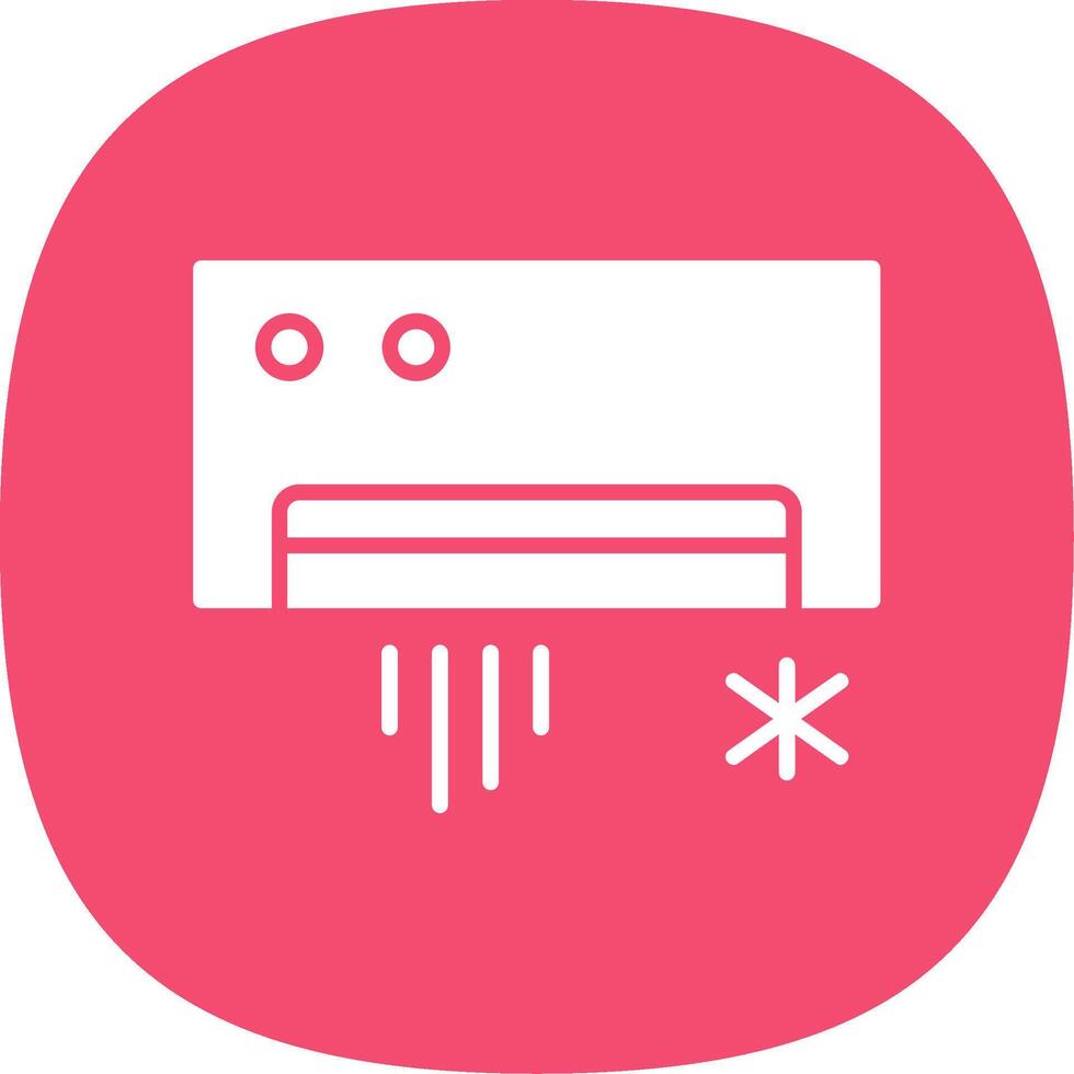 Air Conditioning Glyph Curve Icon vector