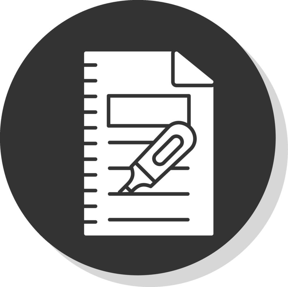 Highlighter Glyph Grey Circle Icon vector