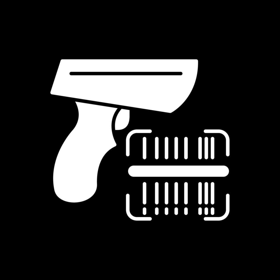 Barcode Glyph Inverted Icon vector