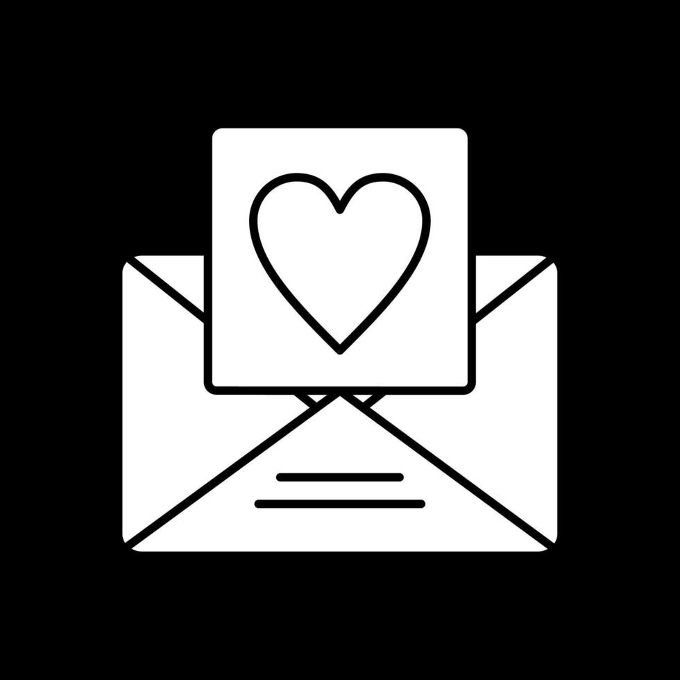 Love Message Glyph Inverted Icon vector