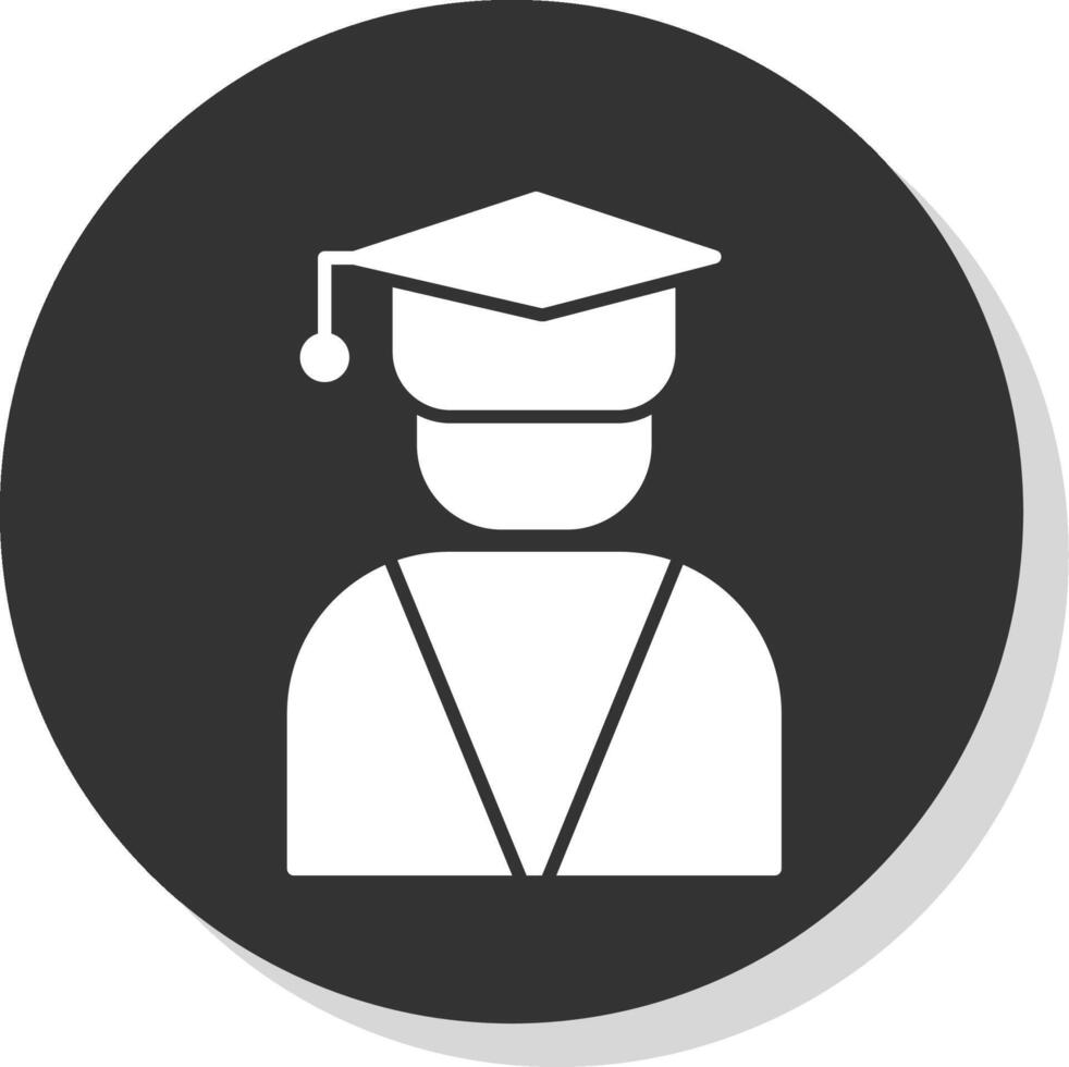 Graduate Glyph Grey Circle Icon vector