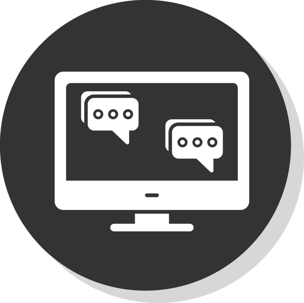 Chat Glyph Grey Circle Icon vector