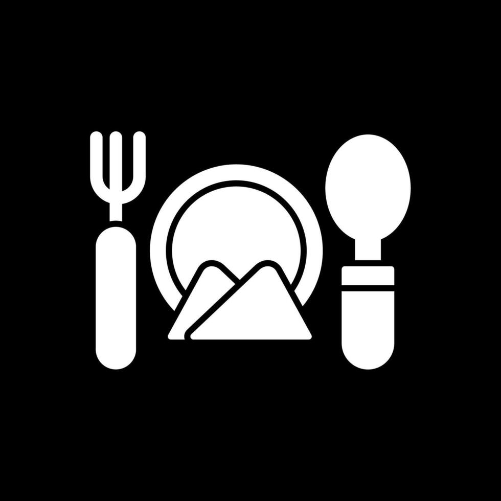 Cutlery Glyph Inverted Icon vector