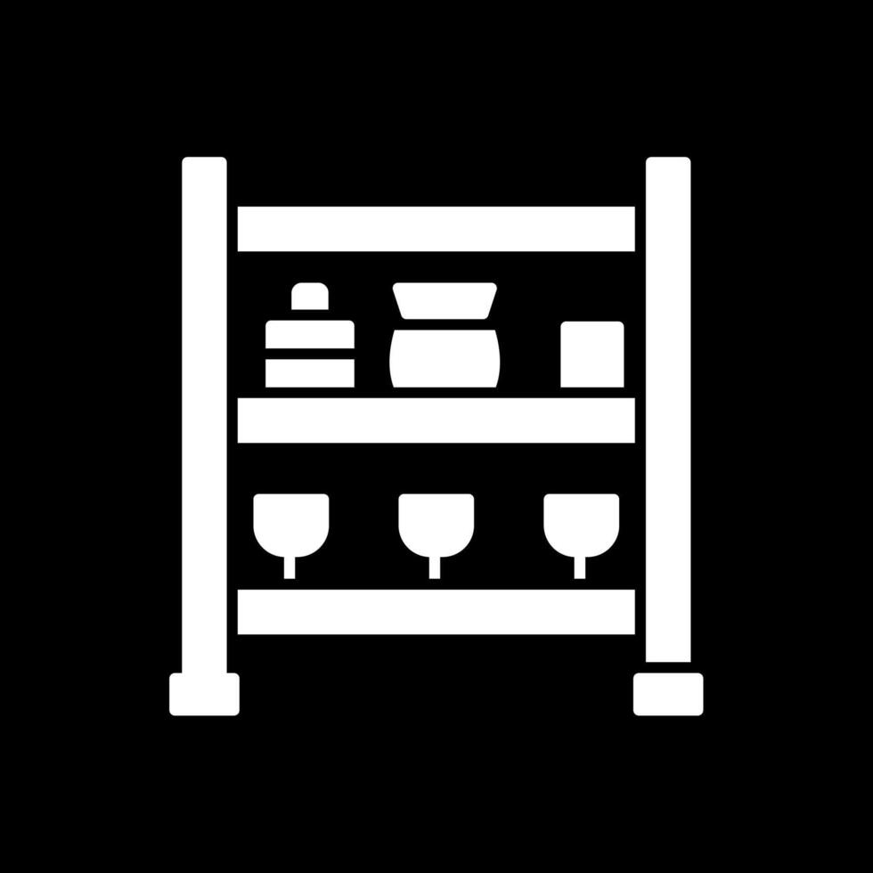 Shelves Glyph Inverted Icon vector