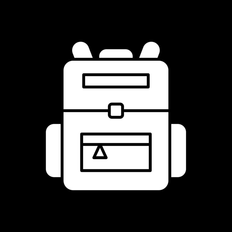 Backpack Glyph Inverted Icon vector