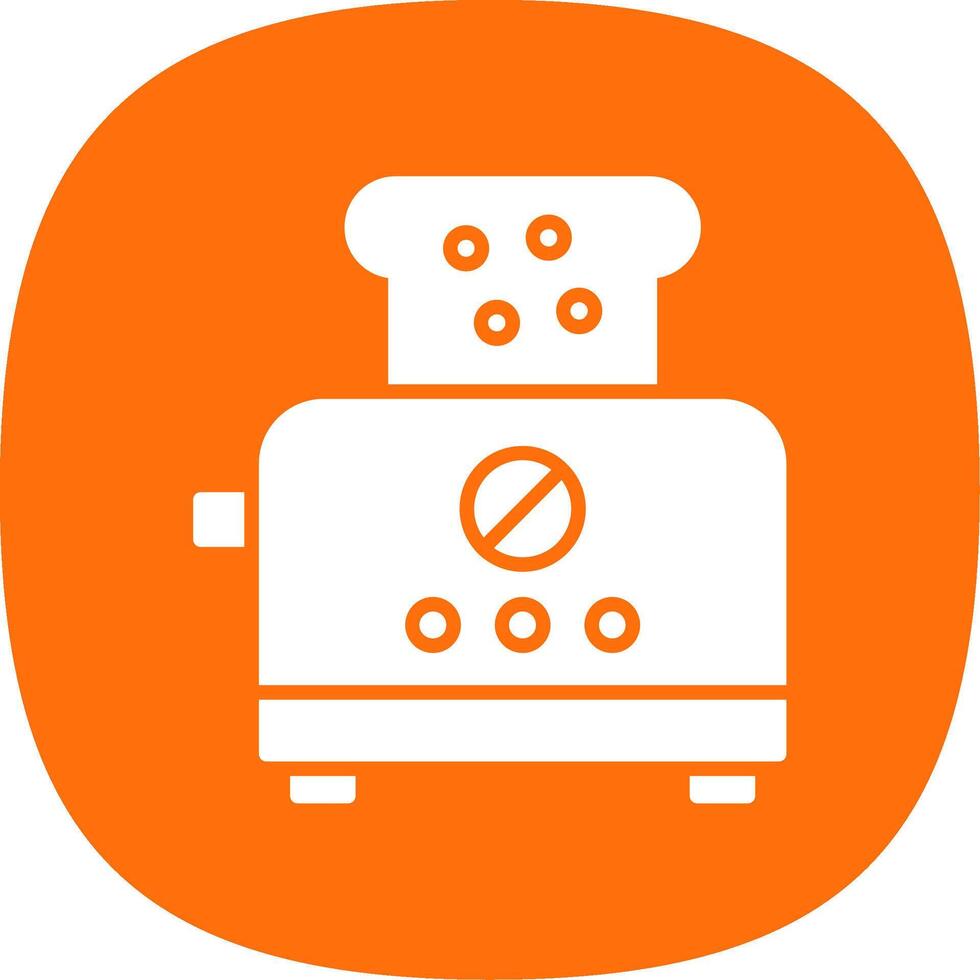 Toaster Glyph Curve Icon vector