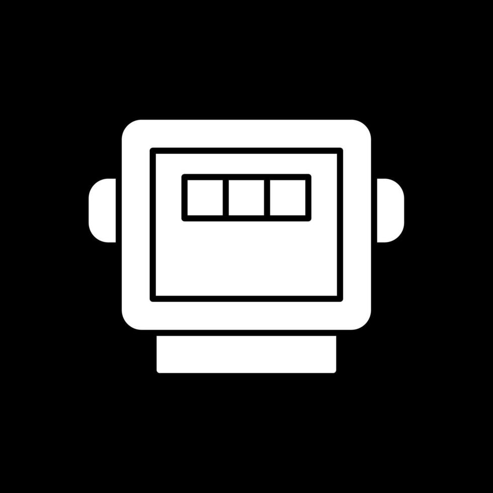 Electric Meter Glyph Inverted Icon vector