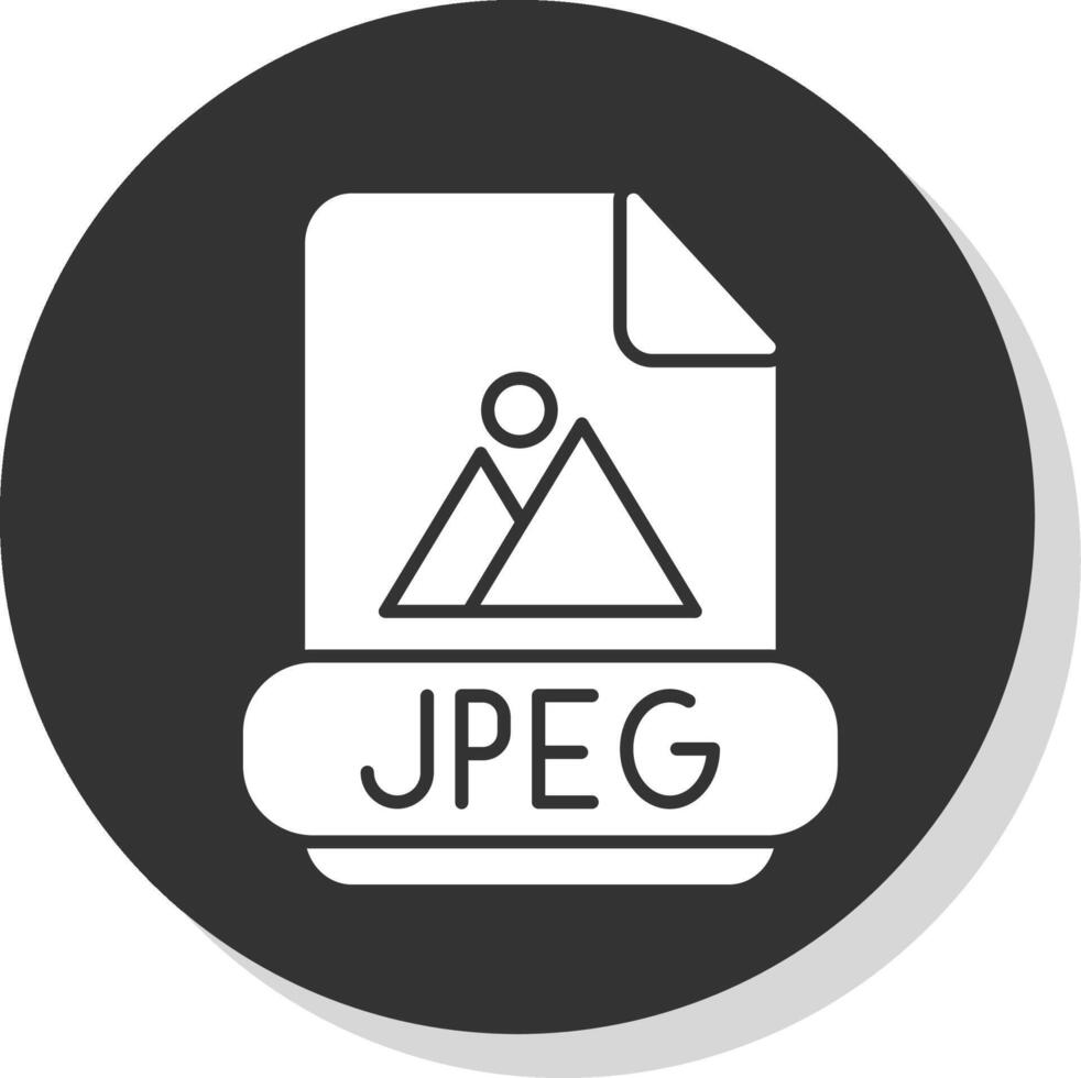 jpeg glifo gris circulo icono vector