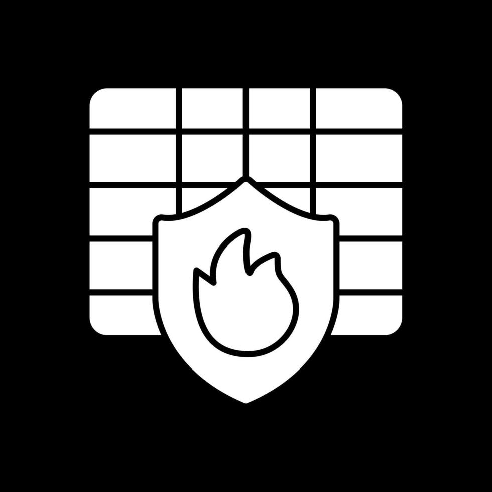 Firewall Glyph Inverted Icon vector