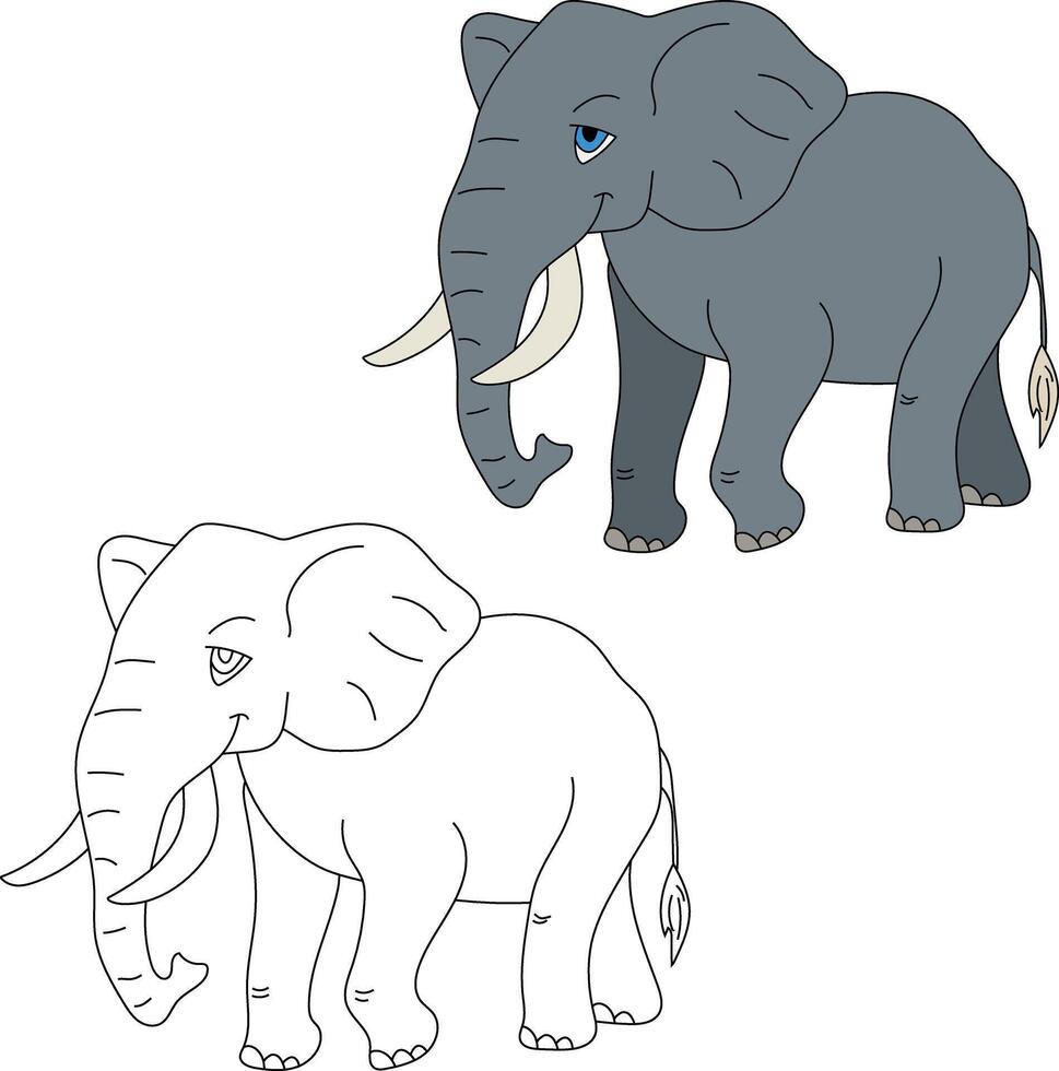 Elephant Clipart Set. Cartoon Wild Animals Clipart Set for Lovers of Wildlife vector