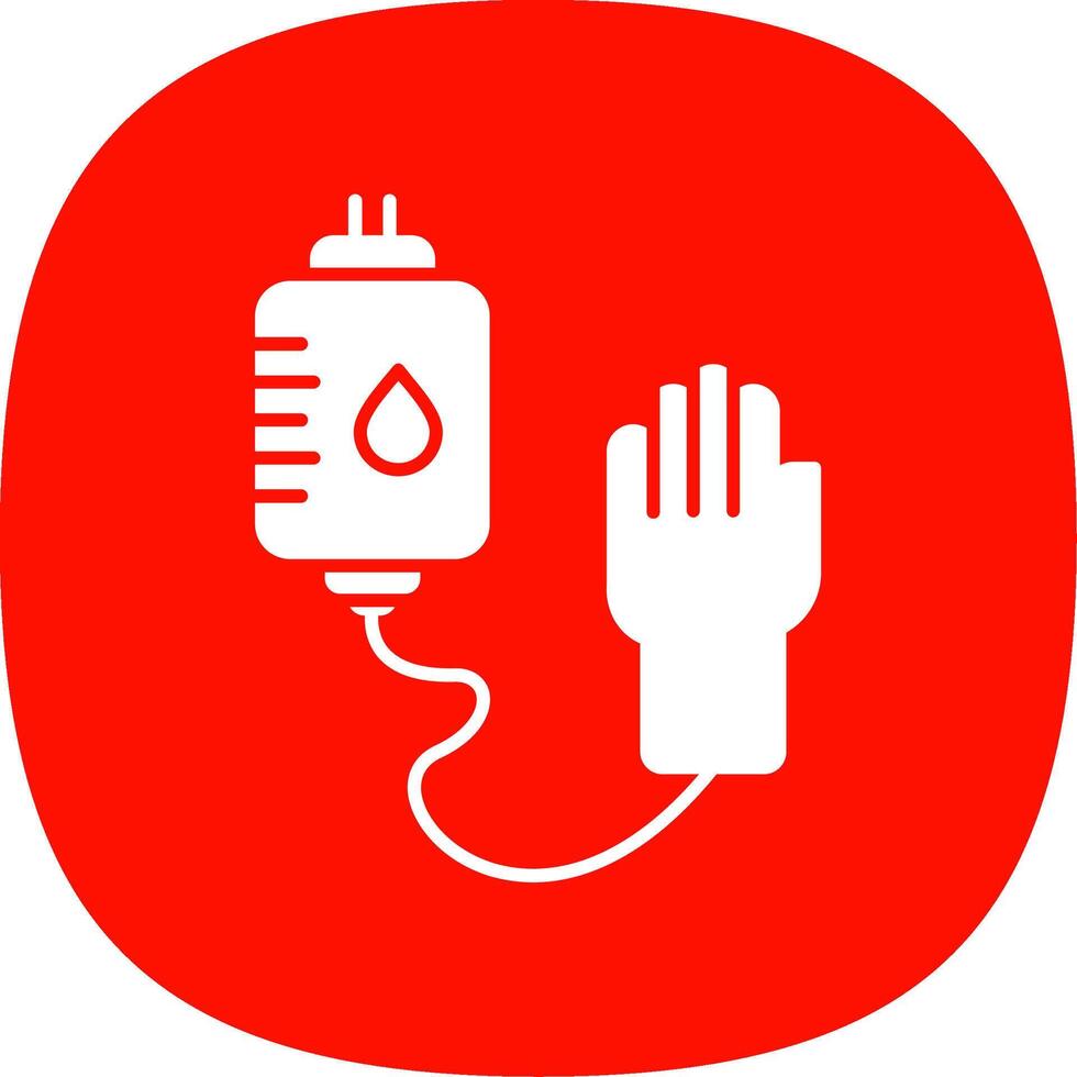 Blood Transfusion Glyph Curve Icon vector