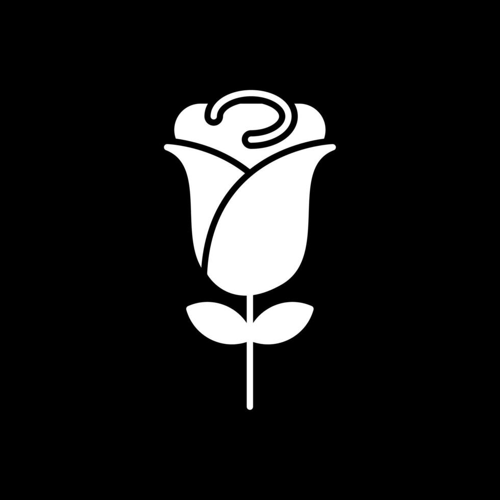 Rose Glyph Inverted Icon vector