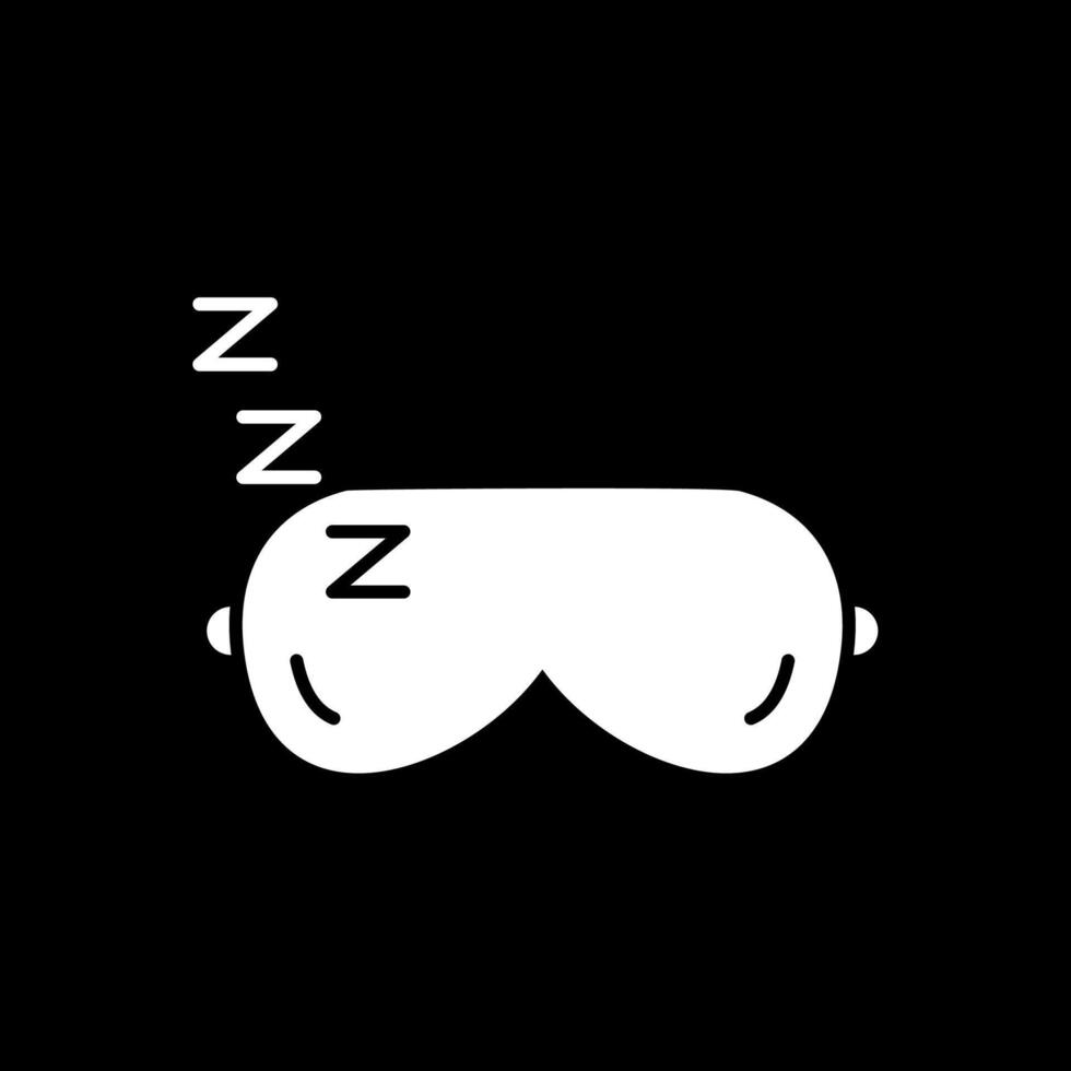 Sleeping Mask Glyph Inverted Icon vector