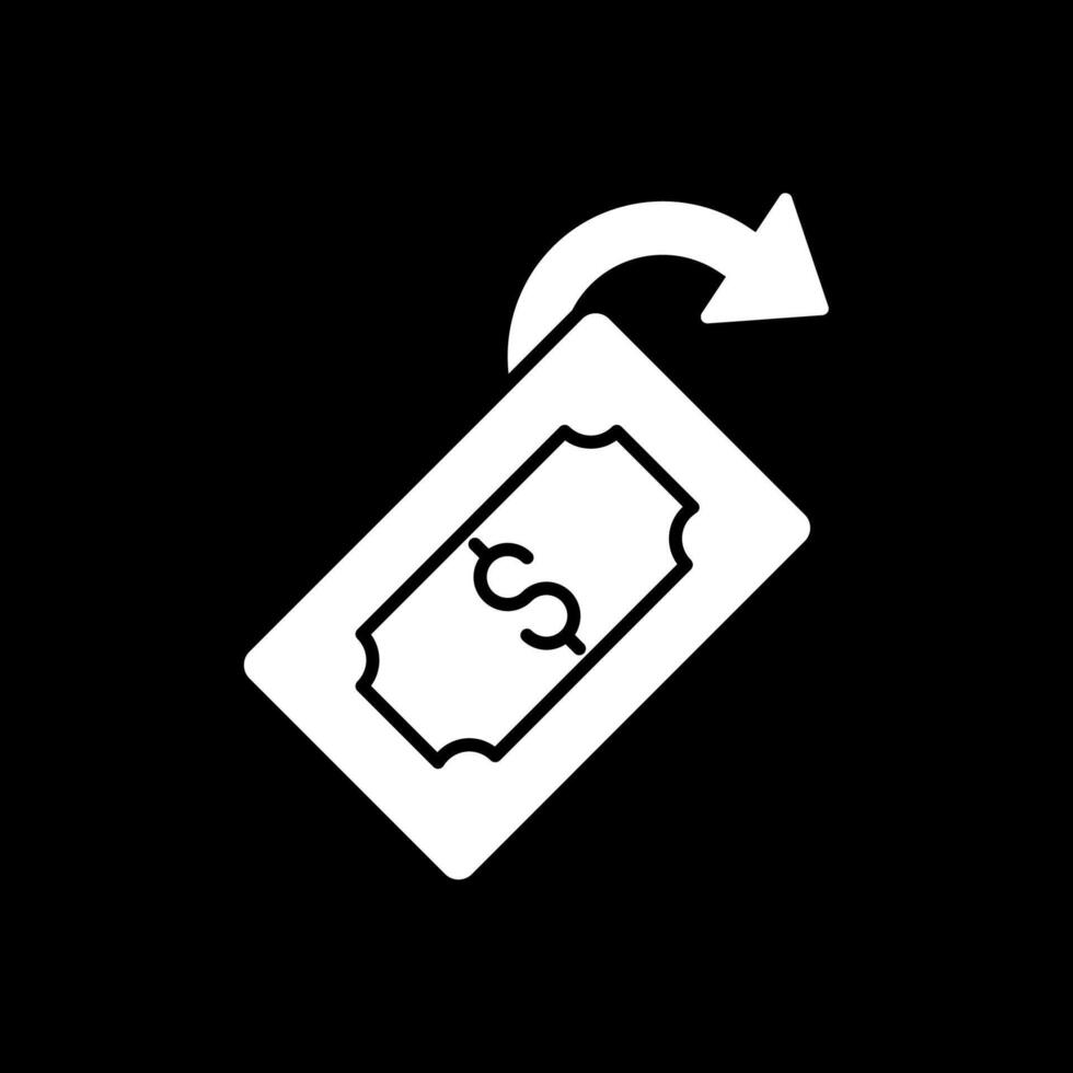 cashback Glyph Inverted Icon vector