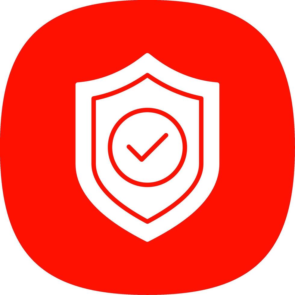 Protection Glyph Curve Icon vector